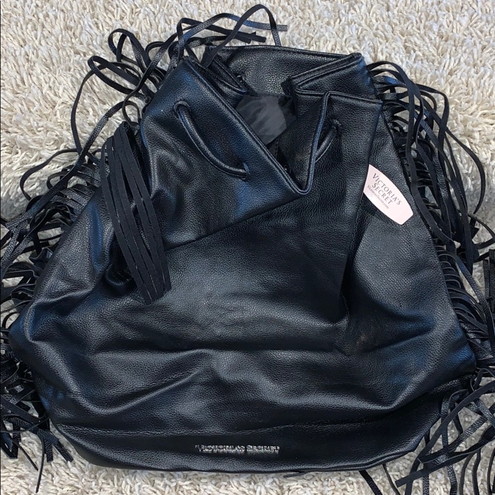 Victoria’s Secret Black Fringe Backpack